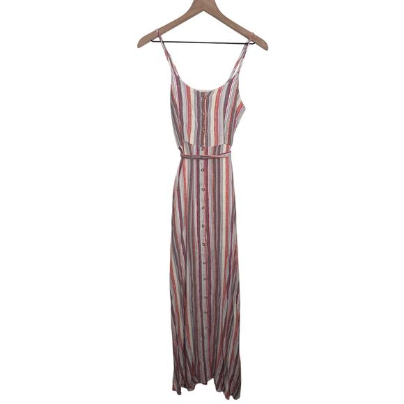 B1G2 FREE 🍁 Harper Heritage Stripe Button Front Maxi Dress Size XS Boho Hippie - Picture 1 of 9